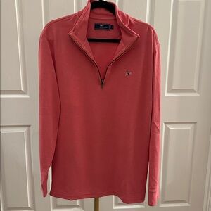 Mens Vineyard Vines Saltwater Quarter Zip in Sailors Red size L